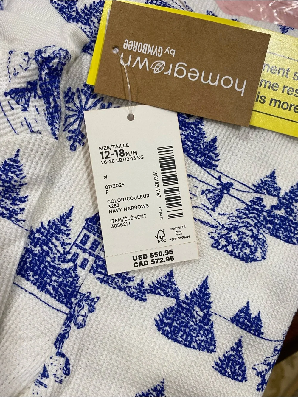 Homegrown by Gymboree Infant Winter Toile 2-piece Pajamas Size 12-18 Months